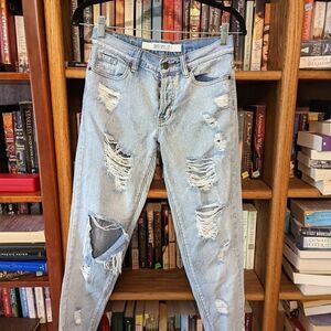 𝅺melville distressed ripped lightwash denim sz 24